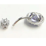 925 Silver Crystal Belly Piercing Navel Jewelry