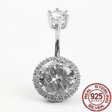 925 Silver Crystal Belly Piercing Navel Jewelry