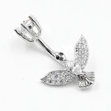 925 Silver Crystal Eagle Belly Button Ring Navel Piercing Beach Jewelry