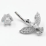 925 Silver Crystal Eagle Belly Button Ring Navel Piercing Beach Jewelry