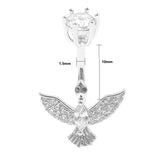 925 Silver Crystal Eagle Belly Button Ring Navel Piercing Beach Jewelry