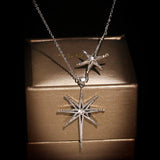 925 Silver Star Pendant Necklace Women