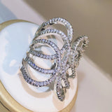 925 Silver Geometric Winding Wrap Ring for Women