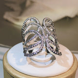 925 Silver Geometric Winding Wrap Ring for Women