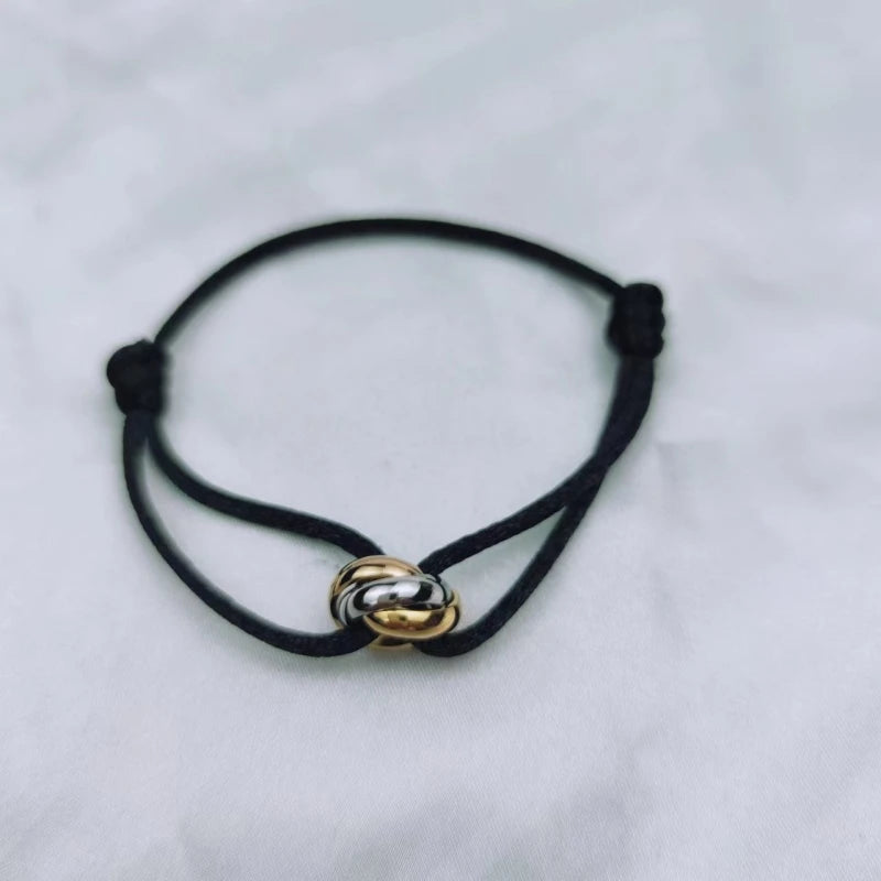 925 Silver Gold-Plated Three-Ring Bracelet European and American Jewelry