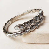 925 Silver Gold-Plated Diamond Snake Bracelet