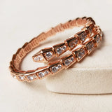 925 Silver Gold-Plated Diamond Snake Bracelet