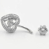 925 Silver Heart Crystal Belly Piercing Navel Body Jewelry Allergy