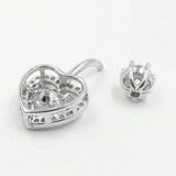 925 Silver Heart Crystal Belly Piercing Navel Body Jewelry Allergy