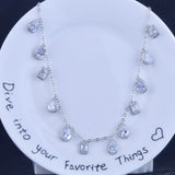 925 Silver Zircon Water Drop Necklace