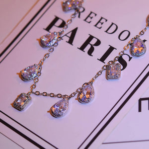925 Silver Zircon Water Drop Necklace