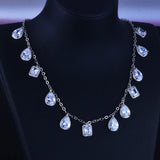 925 Silver Zircon Water Drop Necklace