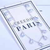 925 Silver Zircon Water Drop Necklace