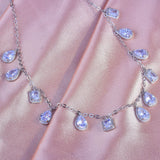 925 Silver Zircon Water Drop Necklace
