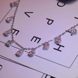 925 Silver Zircon Water Drop Necklace