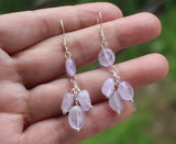 925 Silver Natural Water Jade Inlaid Long Earrings