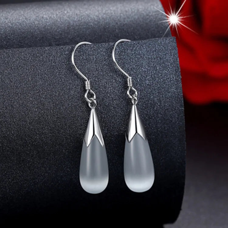 925 Silver Long Drop Earrings Japanese Style