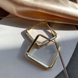 925 Silver Needle Golden Earrings 24K Plating Geometric Women Earrings