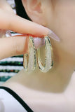 925 Silver Needle Earrings 24K Plated Hollow Out Studs