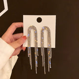 925 Silver Needle Tassel Long Earrings