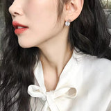 925 Silver Zircon Asymmetrical Earrings for Women