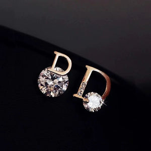 925 Silver Zircon Asymmetrical Earrings for Women