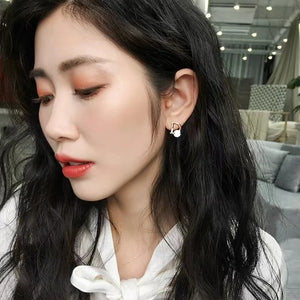 925 Silver Zircon Asymmetrical Earrings for Women