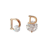 925 Silver Zircon Asymmetrical Earrings for Women