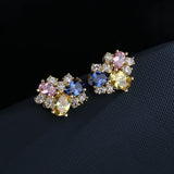 Asymmetric Love Crystal Earrings 925 Silver Needle