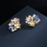 Asymmetric Love Crystal Earrings 925 Silver Needle