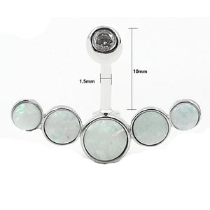 925 Silver Opal Belly Button Ring Navel Piercing Beach Body Jewelry