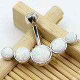 925 Silver Opal Belly Button Ring Navel Piercing Beach Body Jewelry