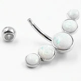 925 Silver Opal Belly Button Ring Navel Piercing Beach Body Jewelry