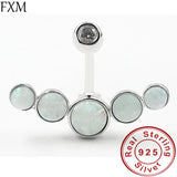 925 Silver Opal Belly Button Ring Navel Piercing Beach Body Jewelry