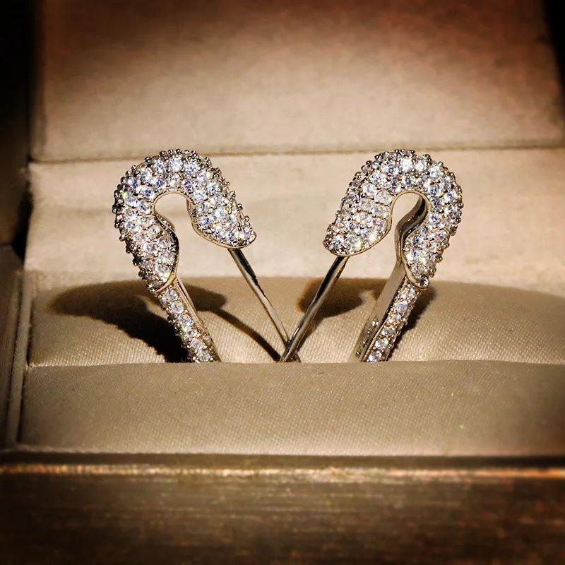 925 Silver Personalized Zircon Pin Mini Earrings for Party Birthday