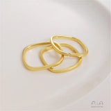 925 Silver Plated 18K Small Square Ring for Women