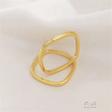 925 Silver Plated 18K Small Square Ring for Women