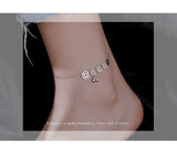 925 Silver Plated Coin Bell Anklet for Women
