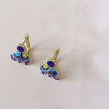 Elephant Lapis Lazuli Earrings Cloisonne Enamel Jewelry