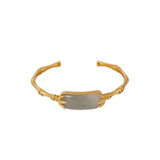 925 Silver Plated Natural Hotan Jade Charm Bracelet