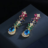 925 Silver Retro Green Zircon Earrings High-End Palace Colored Zircon Earrings