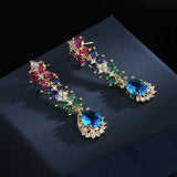 925 Silver Retro Green Zircon Earrings High-End Palace Colored Zircon Earrings