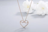 925 Silver Love Infinite Symbol Diamond Rose Pendant Necklace