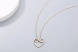 925 Silver Love Infinite Symbol Diamond Rose Pendant Necklace