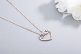 925 Silver Love Infinite Symbol Diamond Rose Pendant Necklace