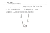 925 Silver Choker Clavicle Chain Ins Necklace with Rhinestone Moon Jewelry