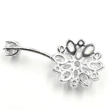 925 Silver Sunflower Crystal Belly Piercing for Women