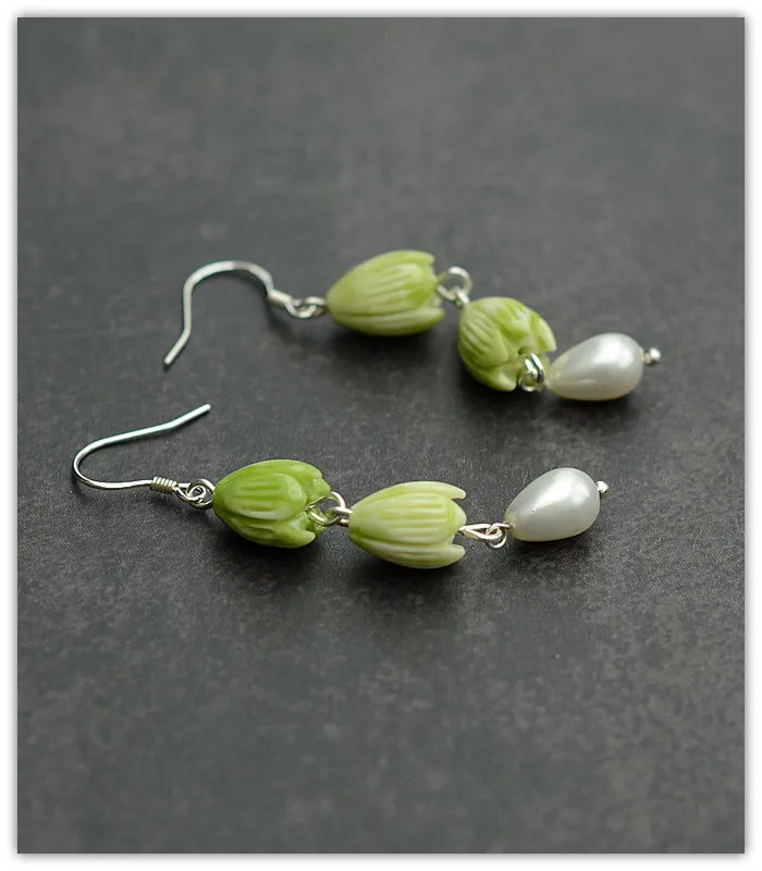 925 Silver Shell Earrings Long