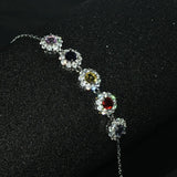 925 Silver Full Diamond Snowflake Bracelet - Colorful Treasure Hand Jewelry