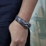 925 Silver Lion Head Bracelet Tiger Skin Aggressive Beast Bracelet